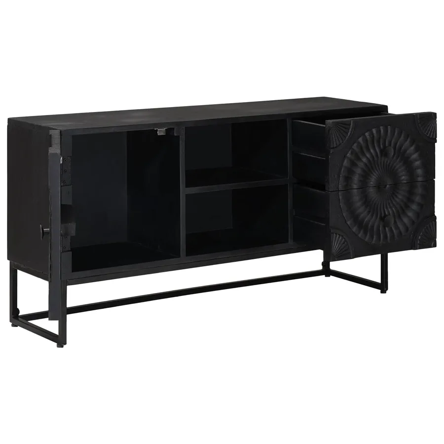 Meuble TV avec tiroir avec étagère Noir 105 x 30 x 54 cm - 4