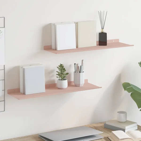 Étagère flottante 2 pcs Rose 60 x 18 x 2,5 cm Acier