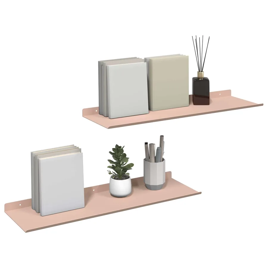 Étagère flottante 2 pcs Rose 60 x 18 x 2,5 cm Acier - 3