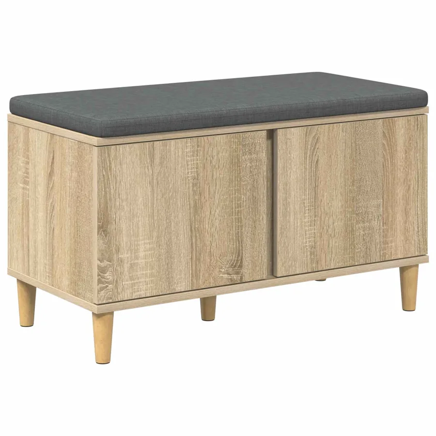 Banc d'entrée avec coussin Chêne Sonoma 80 x 38 x 46 cm - 2