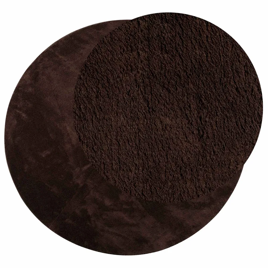 Tapis doux à poils moyens et lavable HUARTE Marron Ø 100 CM - 3