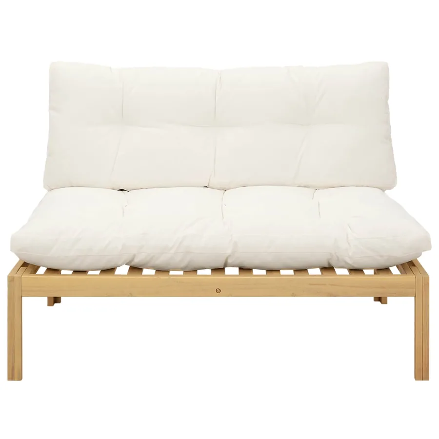 Unité de canapé du milieu Acacia Clair et Blanc Crème - 5