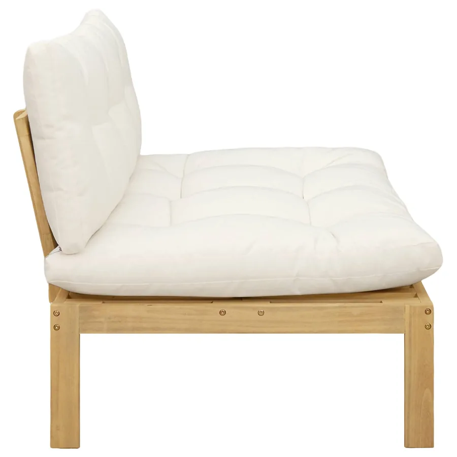 Unité de canapé du milieu Acacia Clair et Blanc Crème - 6