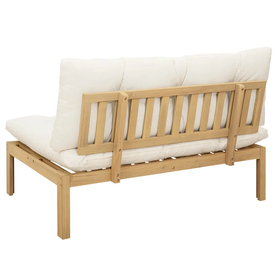 Unité de canapé du milieu Acacia Clair et Blanc Crème - 7