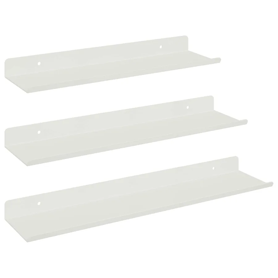 Étagère flottante 3 pcs Blanc 40 x 9 x 2,5 cm Acier - 2