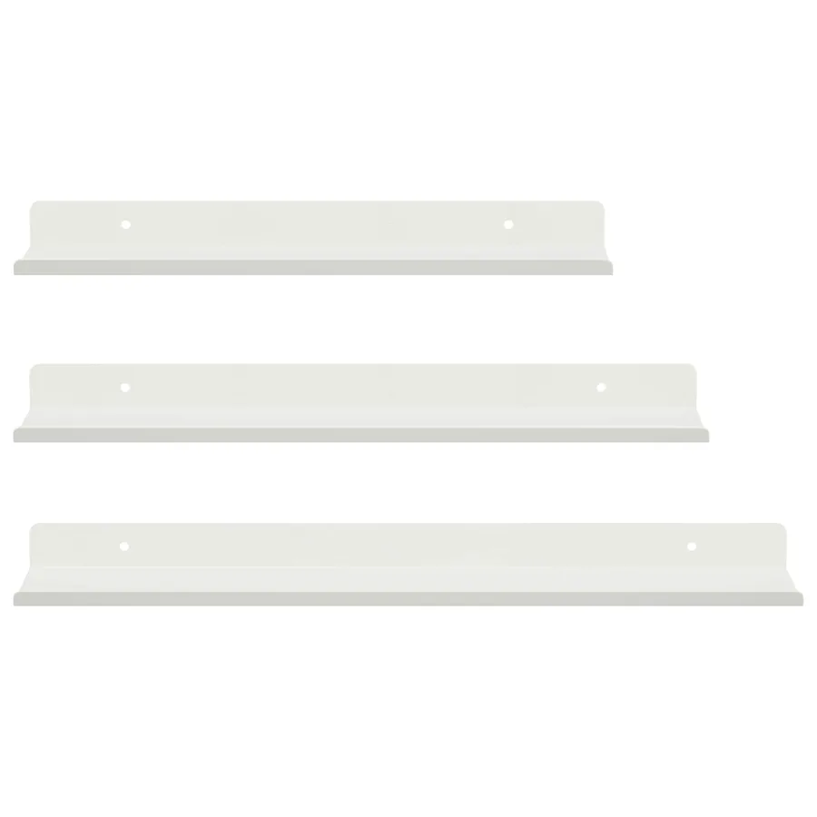 Étagère flottante 3 pcs Blanc 40 x 9 x 2,5 cm Acier - 5