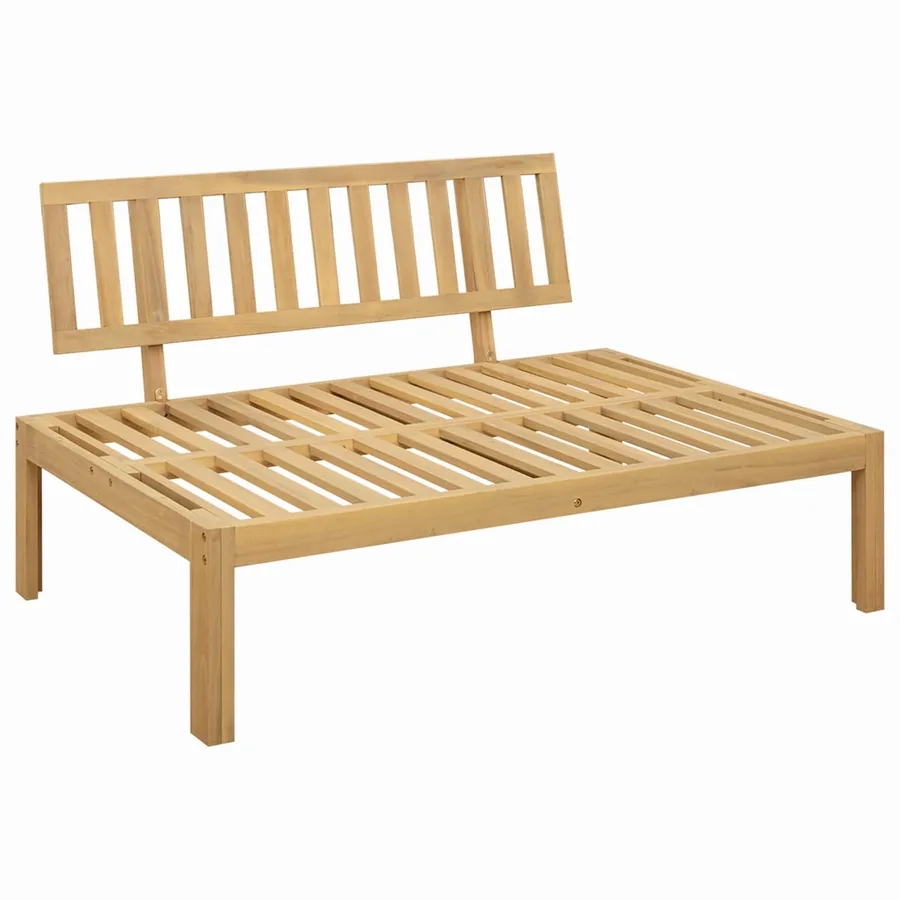 Unité de canapé du milieu Acacia Clair et Blanc Crème - 5