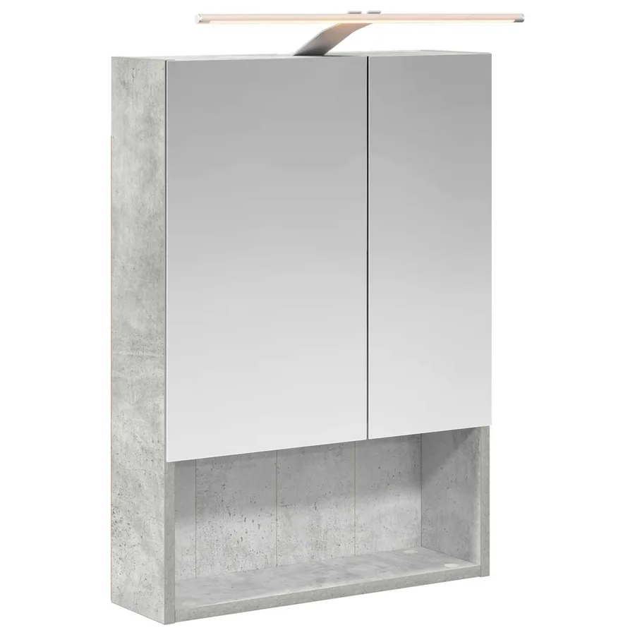 Armoire Miroir de Salle de Bain Gris béton 50 x 14,5 x 70 cm - 2