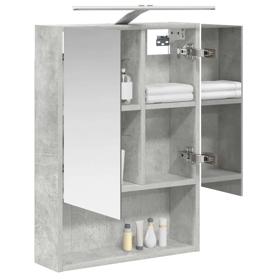 Armoire Miroir de Salle de Bain Gris béton 50 x 14,5 x 70 cm - 3