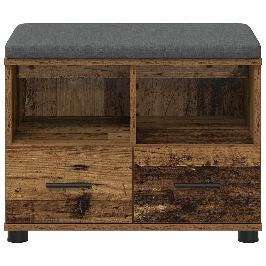 Banc d'entrée avec coussin Bois ancien 60 x 38 x 46 cm - 6