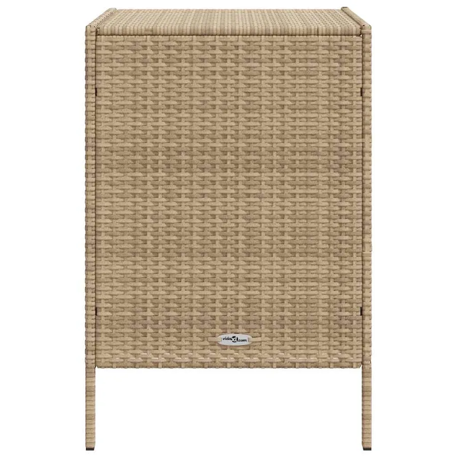 Armoire de rangement de jardin beige 55x59x80 cm résine tressée - 6