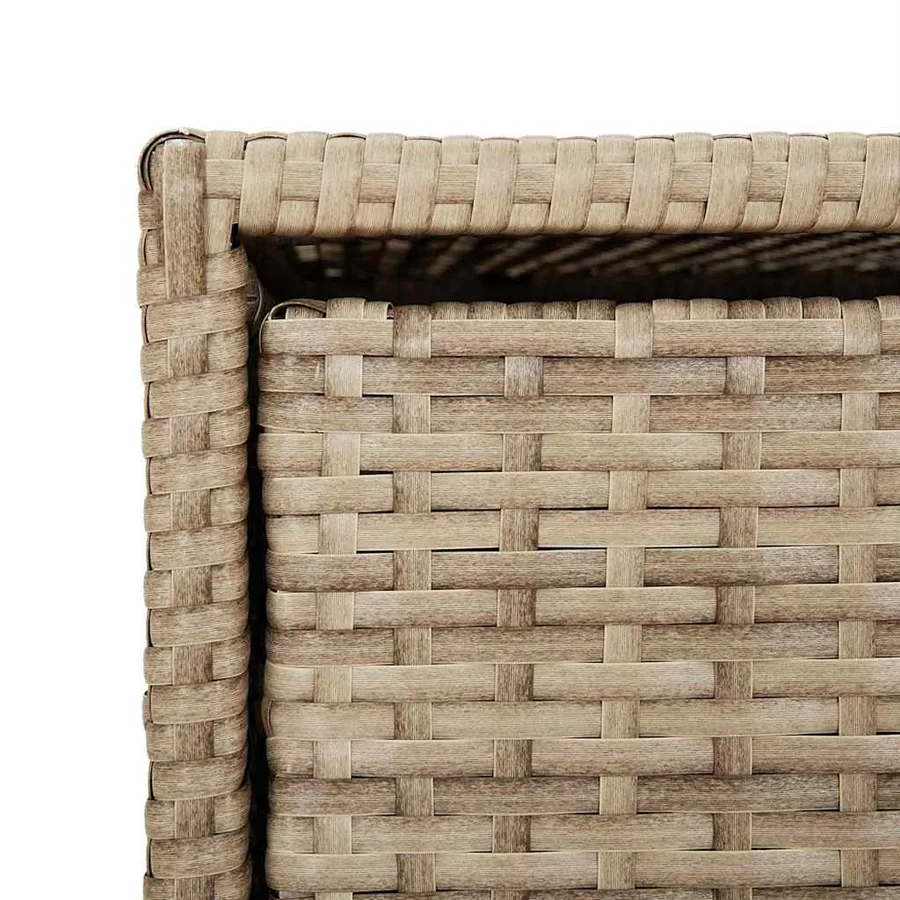 Armoire de rangement de jardin beige 55x59x80 cm résine tressée - 9