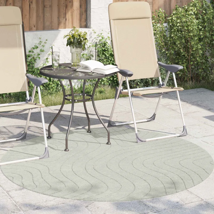 Tapis de surface Rond PALMERAS Vert Ø 200 CM Polyester - 3