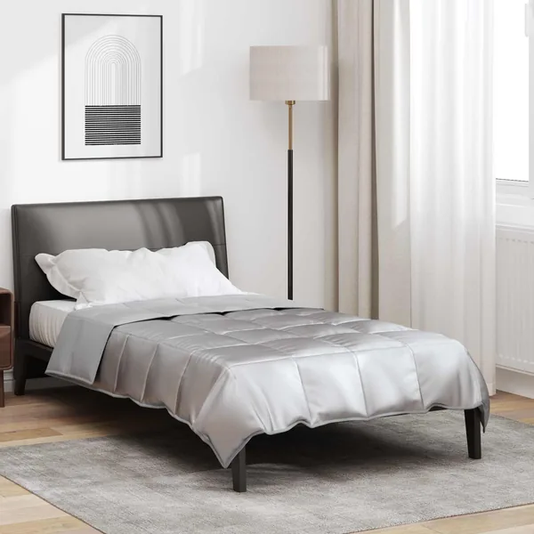 Duvet d'été simple Argenté 140 x 200 cm Satin et Microfibre