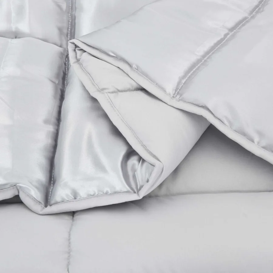Duvet d'été simple Argenté 140 x 200 cm Satin et Microfibre - 5