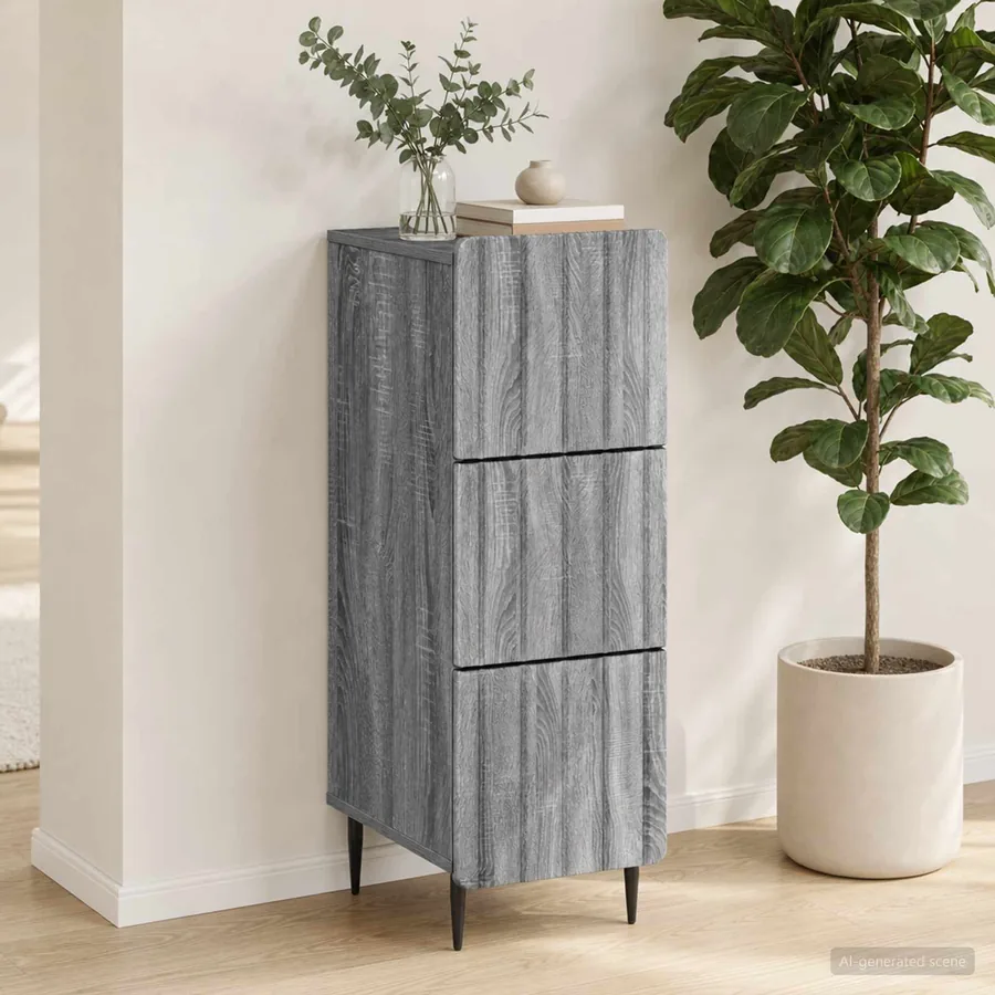 Armoire à tiroirs Sonoma gris 33 x 34,5 x 92 cm