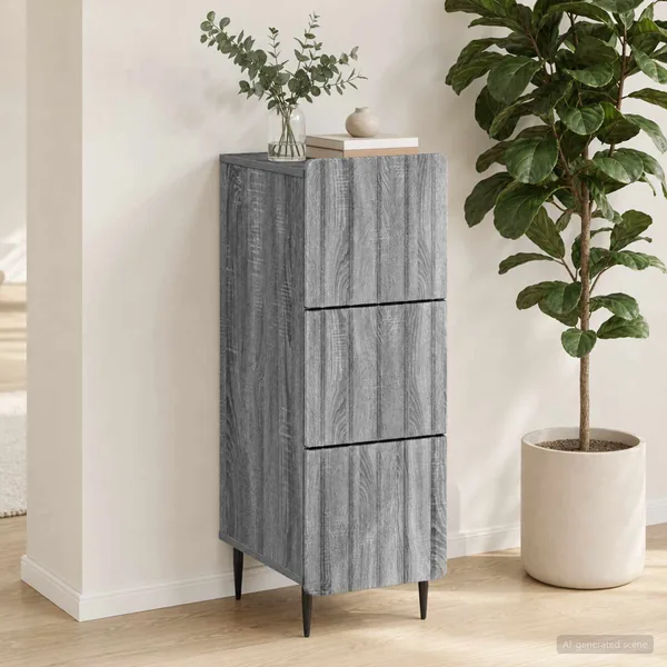 Armoire à tiroirs Sonoma gris 33 x 34,5 x 92 cm