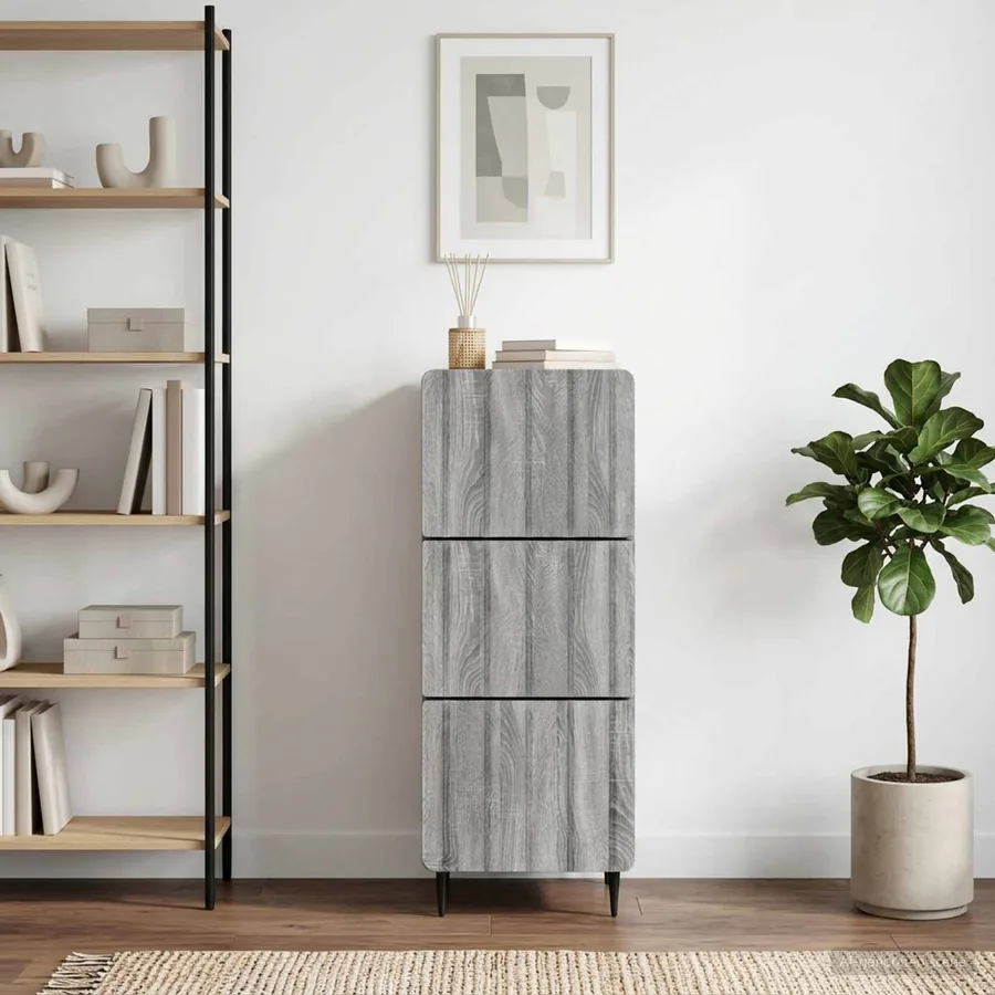 Armoire à tiroirs Sonoma gris 33 x 34,5 x 92 cm - 4
