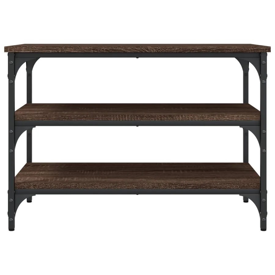 Banc à chaussures chêne marron 70x38,5x49 cm bois d'ingénierie - 5