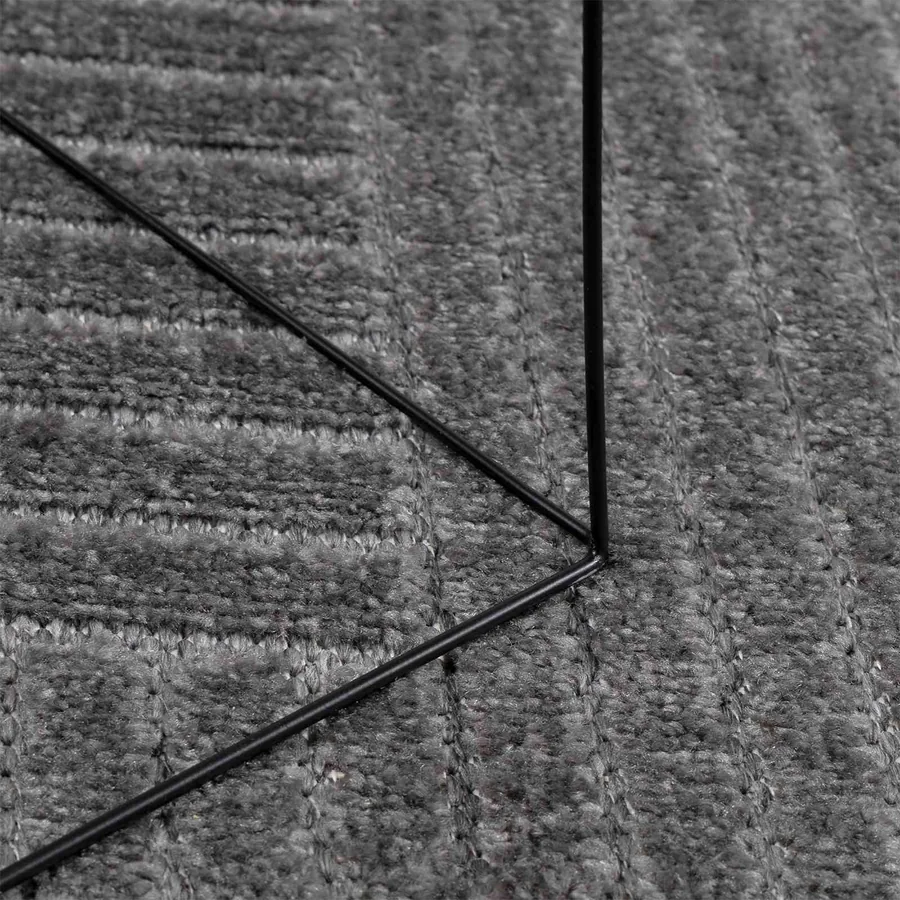 Tapis de surface PALMERAS Anthracite 200 x 200 cm Polyester - 5