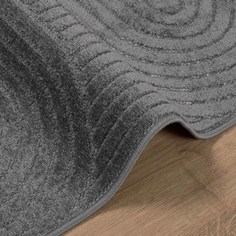 Tapis de surface PALMERAS Anthracite 200 x 200 cm Polyester - 6