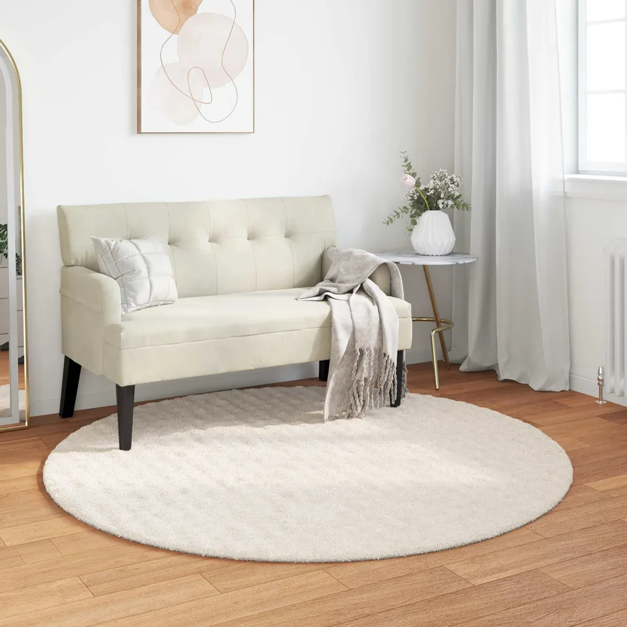 Tapis de surface Rond SIROLO Crème Ø 200 CM Polyester