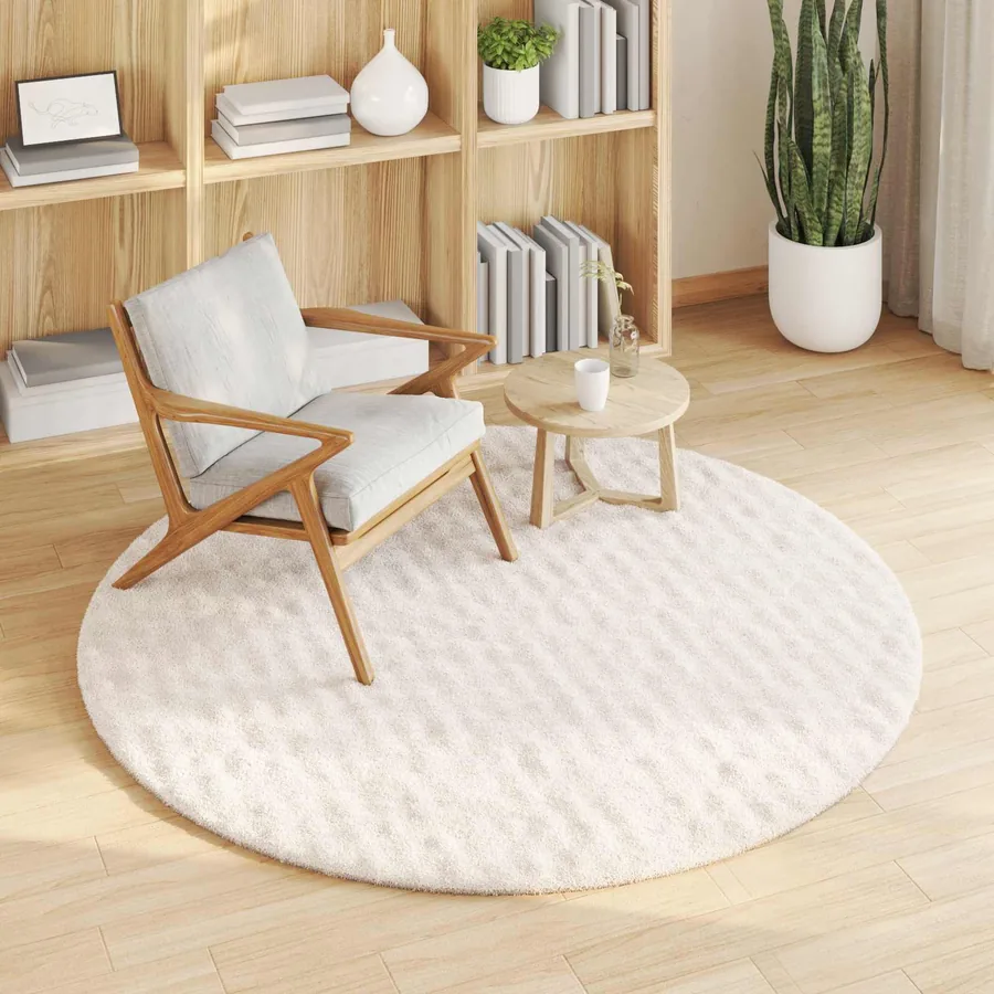 Tapis de surface Rond SIROLO Crème Ø 200 CM Polyester - 3