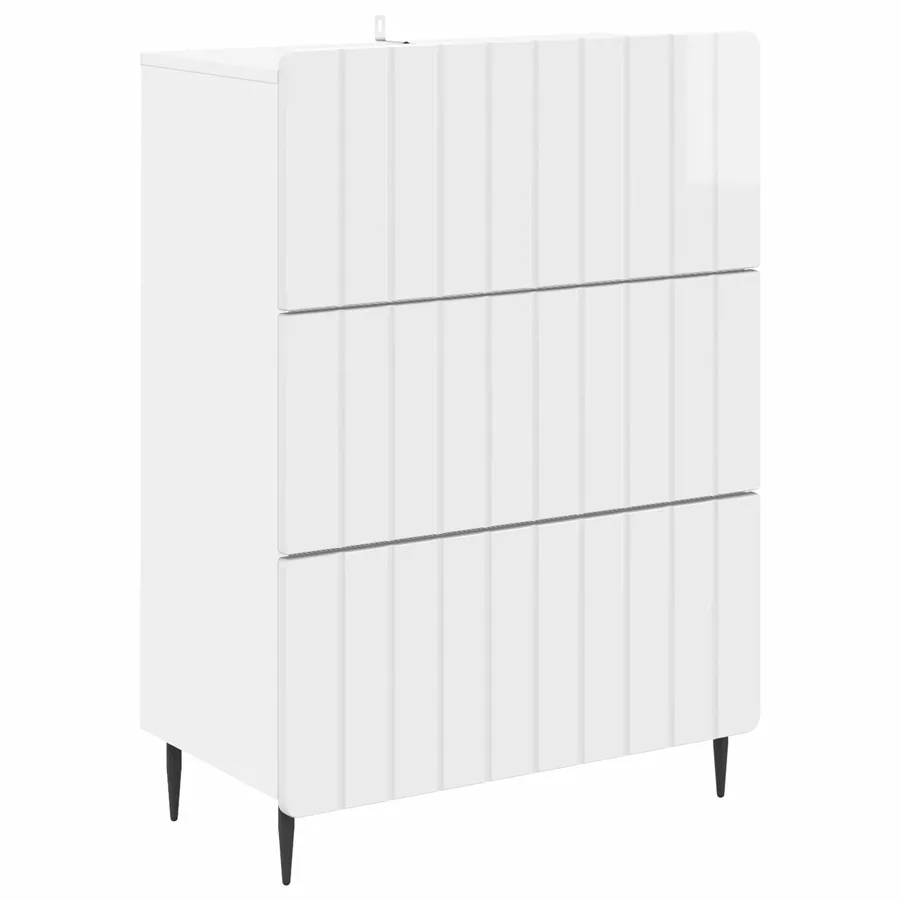 Armoire à tiroirs Blanc brillant 66 x 34,5 x 92 cm - 2