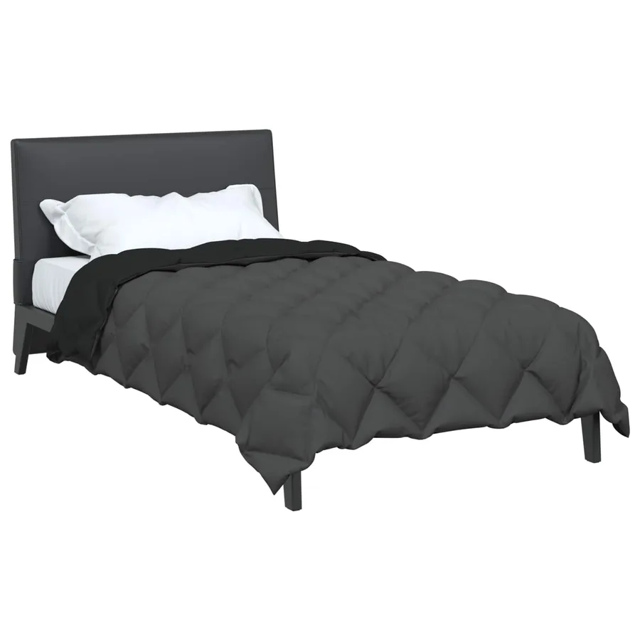 Duvet d'hiver Noir et anthracite 155 x 220 cm Microfibre - 3