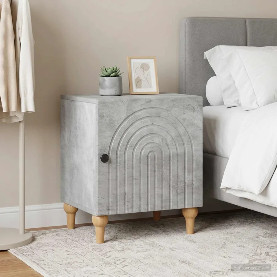 Cabinet de chevet 2 pcs Gris béton 43 x 34,5 x 50 cm