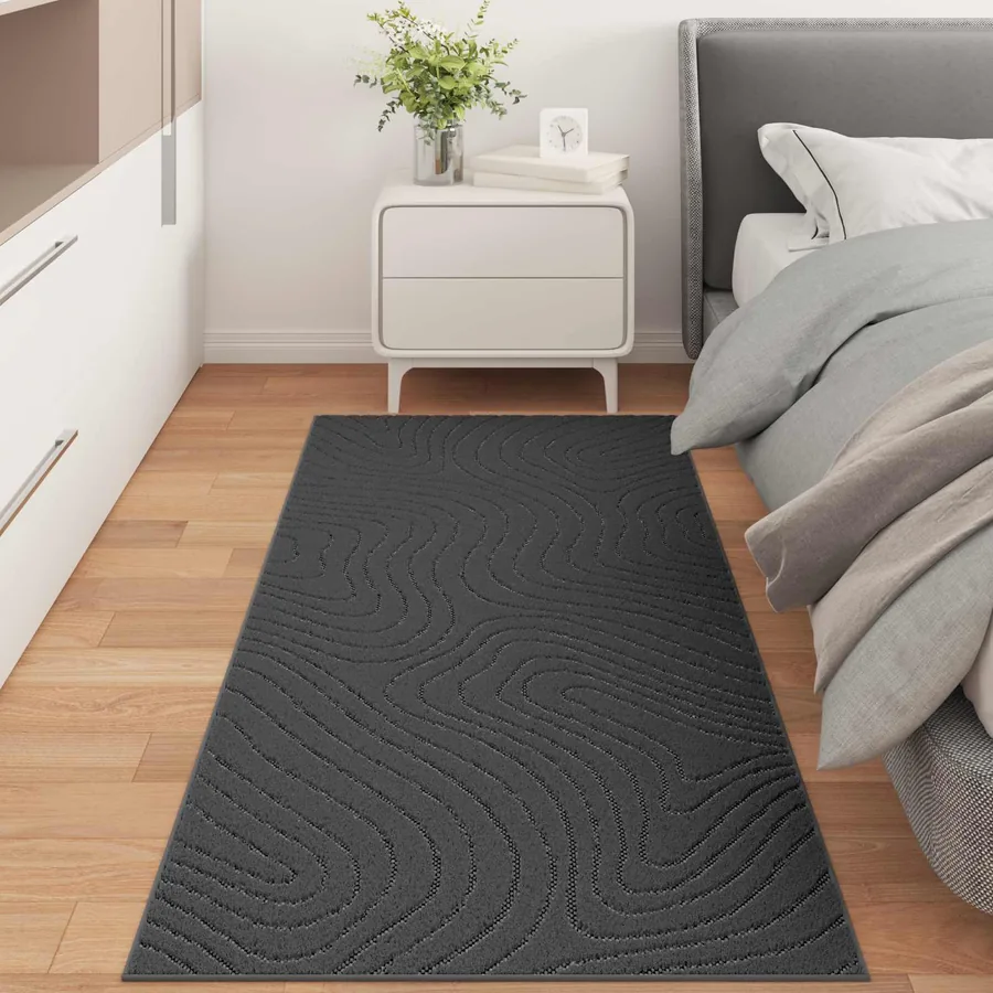 Tapis de surface PALMERAS Anthracite 200 x 80 cm Polyester
