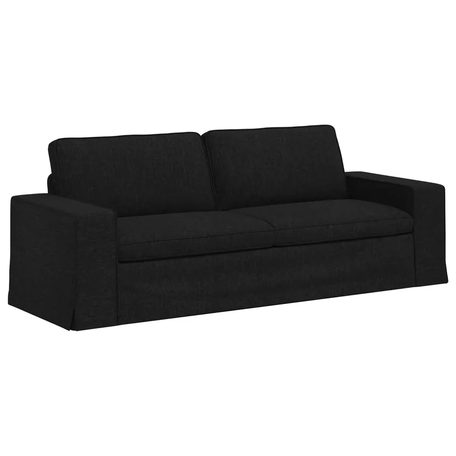 Canapé Noir 222 x 80 x 82 cm tissu - 2