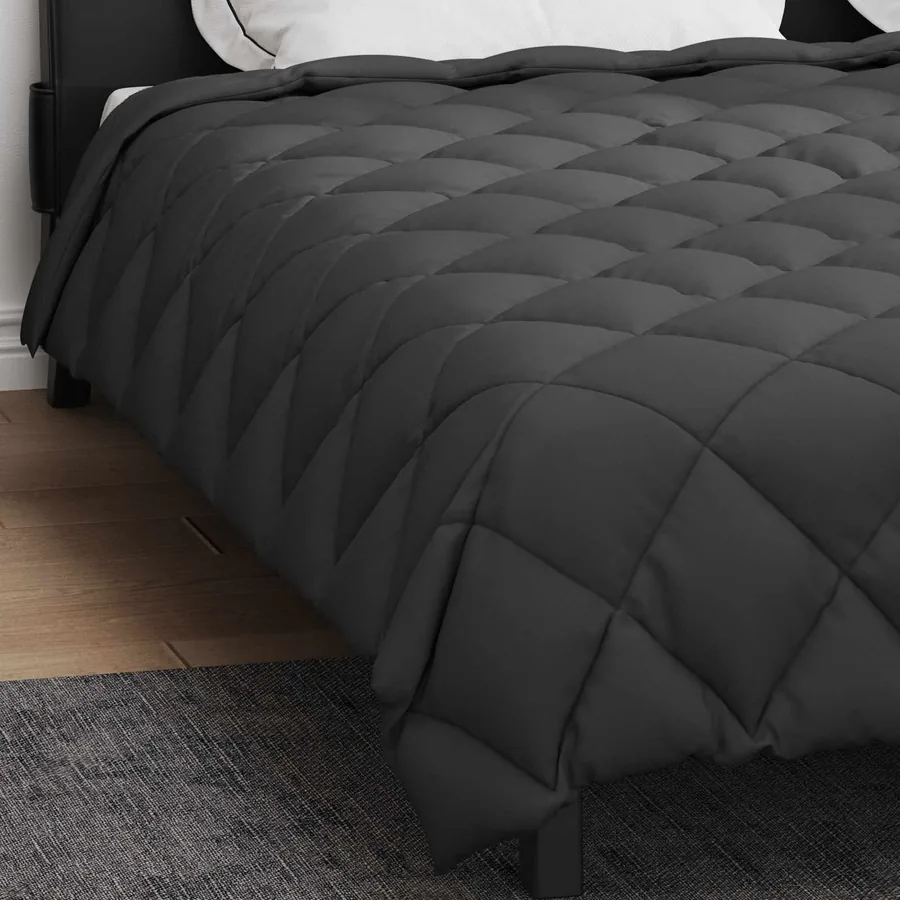 Duvet d'hiver Anthracite 200 x 200 cm Microfibre - 4