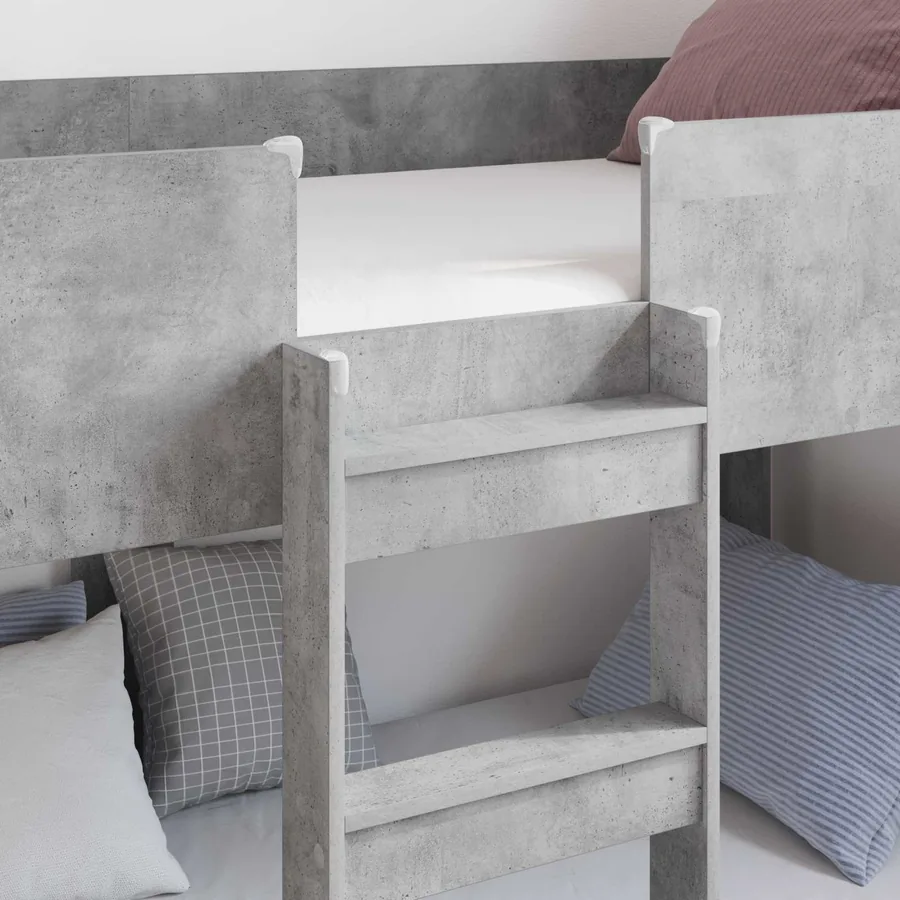 Lit Superposé pour Enfants Gris béton 90 x 190 cm - 3