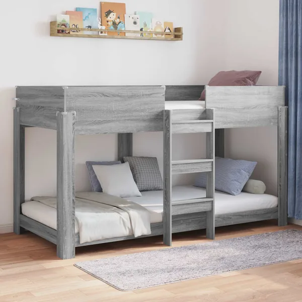 Lit Superposé pour Enfants Gris Sonoma 90 x 190 cm