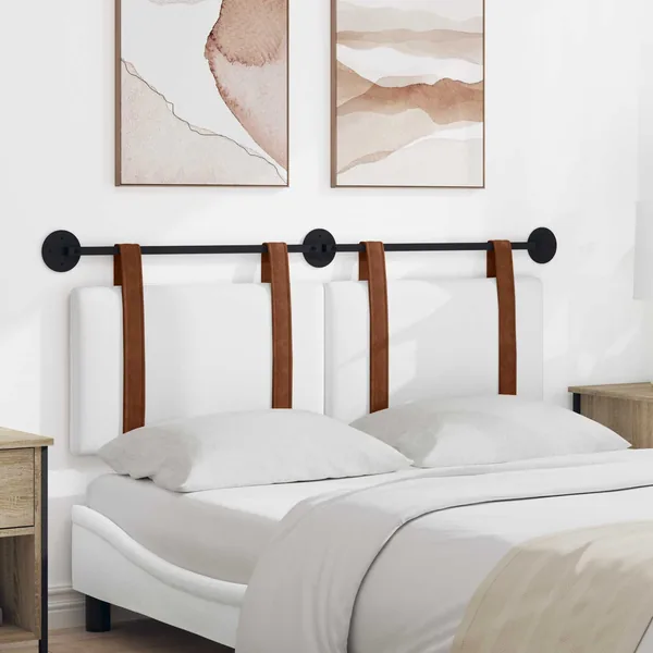Tête de lit suspendue Uni Blanc 150 x 55 x 5 cm PU antique