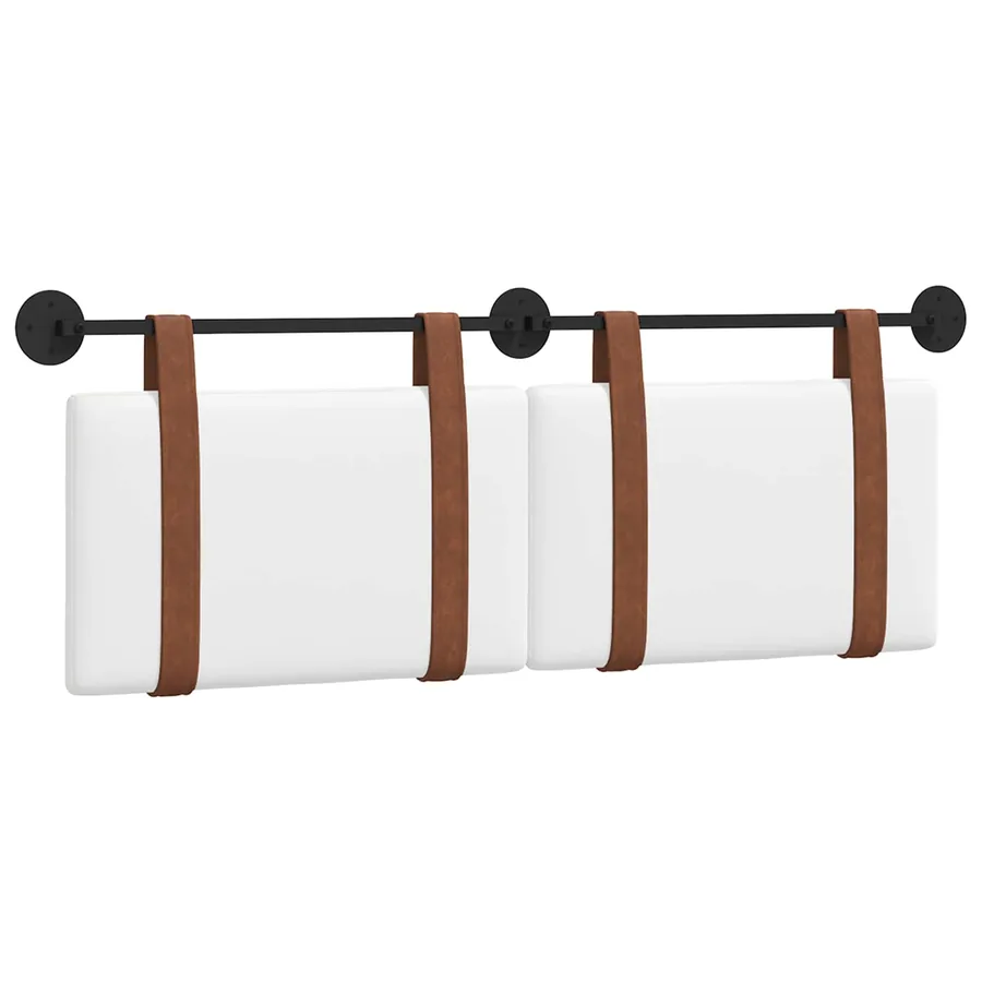 Tête de lit suspendue Uni Blanc 150 x 55 x 5 cm PU antique - 2
