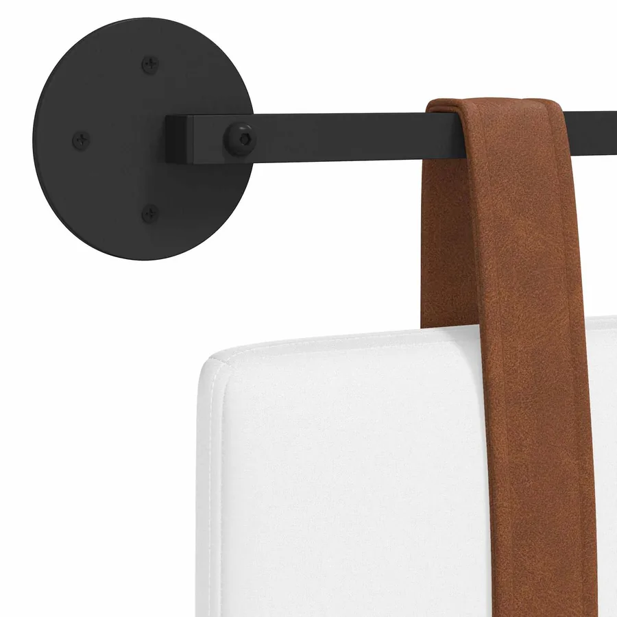 Tête de lit suspendue Uni Blanc 150 x 55 x 5 cm PU antique - 9