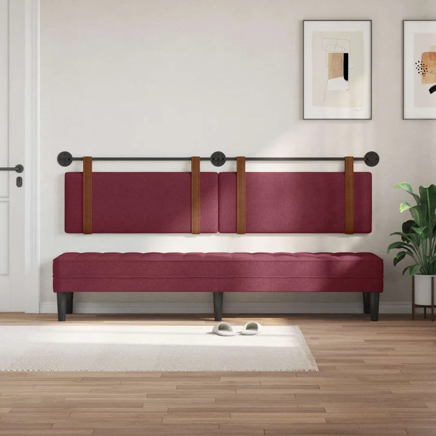 Tête de lit suspendue Bordeaux PU antique - 3