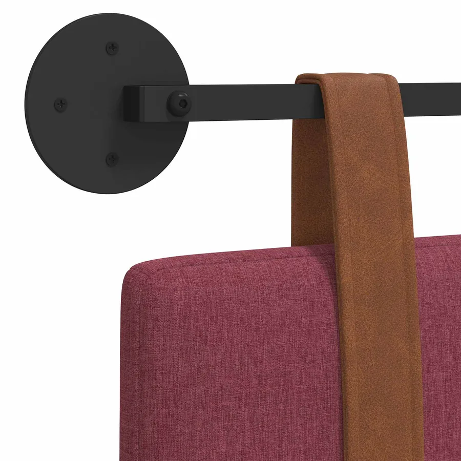 Tête de lit suspendue Bordeaux PU antique - 9