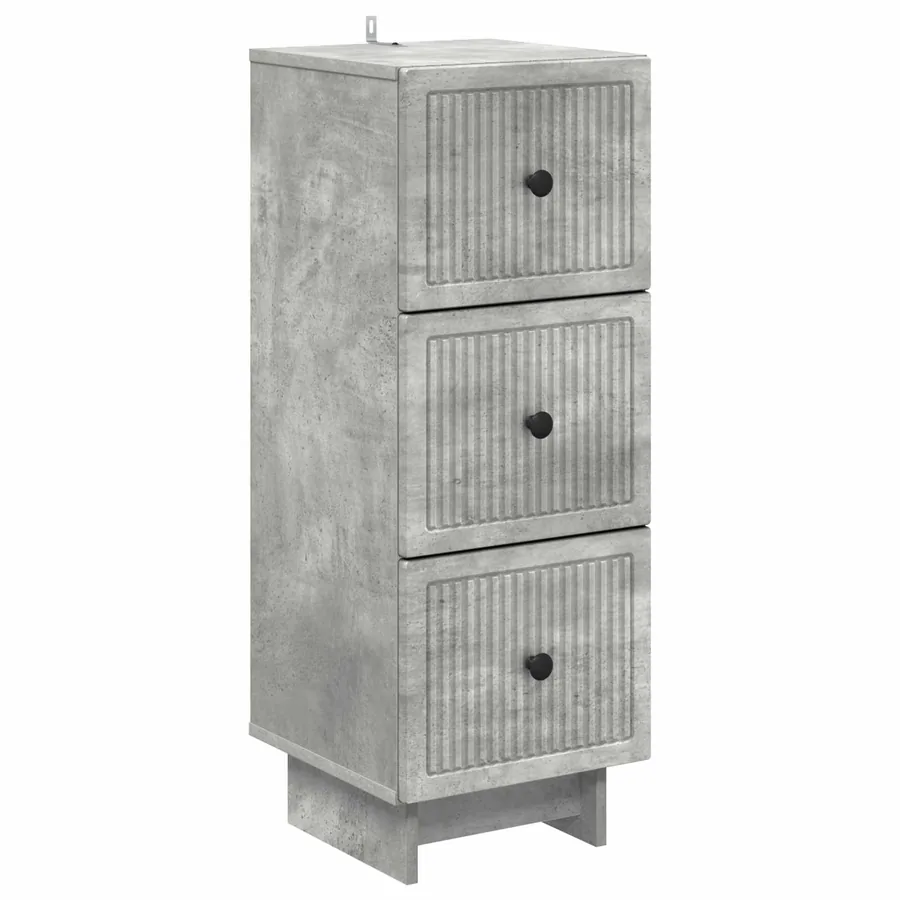 Armoire à tiroirs Gris béton 33 x 34,5 x 90 cm - 2