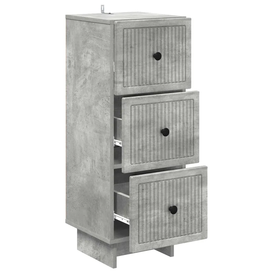 Armoire à tiroirs Gris béton 33 x 34,5 x 90 cm - 5