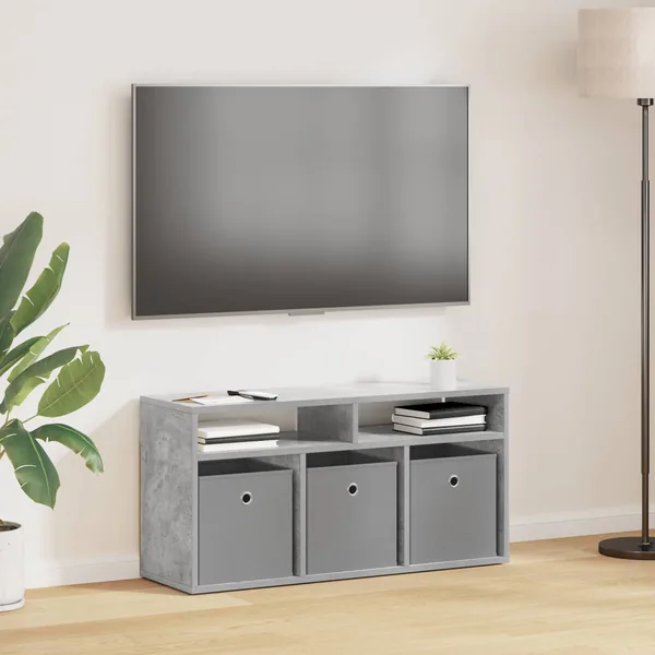 Basboard avec tiroir Gris béton 87 x 27,5 x 43 cm