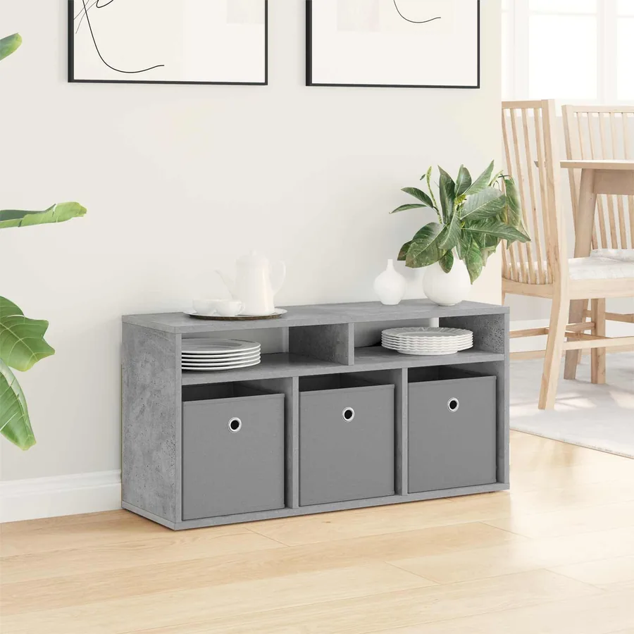 Basboard avec tiroir Gris béton 87 x 27,5 x 43 cm - 4