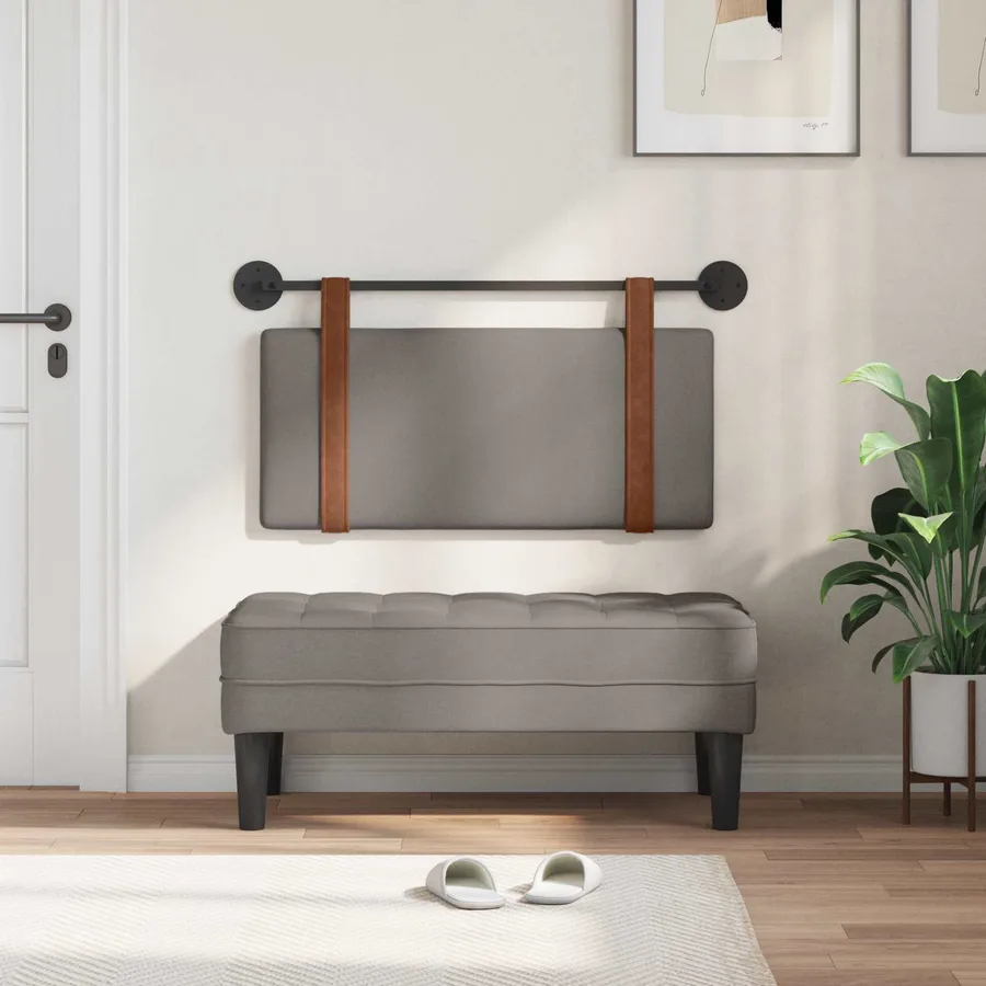Tête de lit suspendue Taupe PU antique - 3