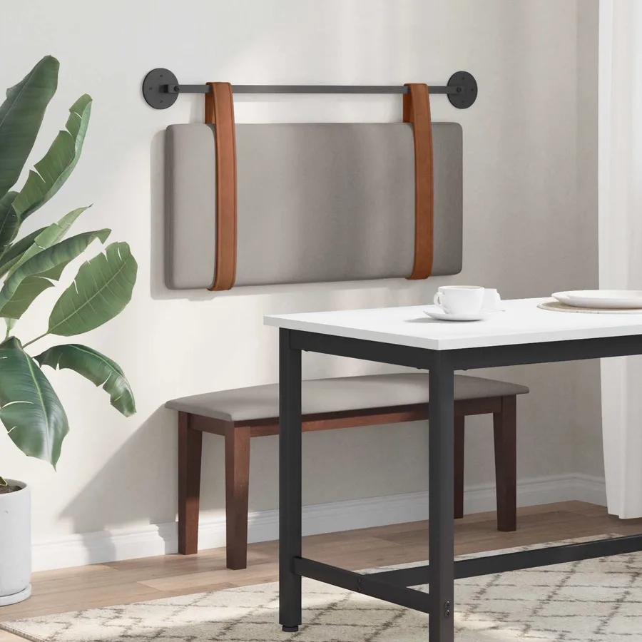 Tête de lit suspendue Taupe PU antique - 4
