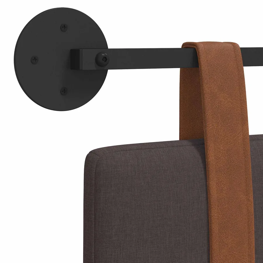 Tête de lit suspendue Marron foncé PU antique - 9