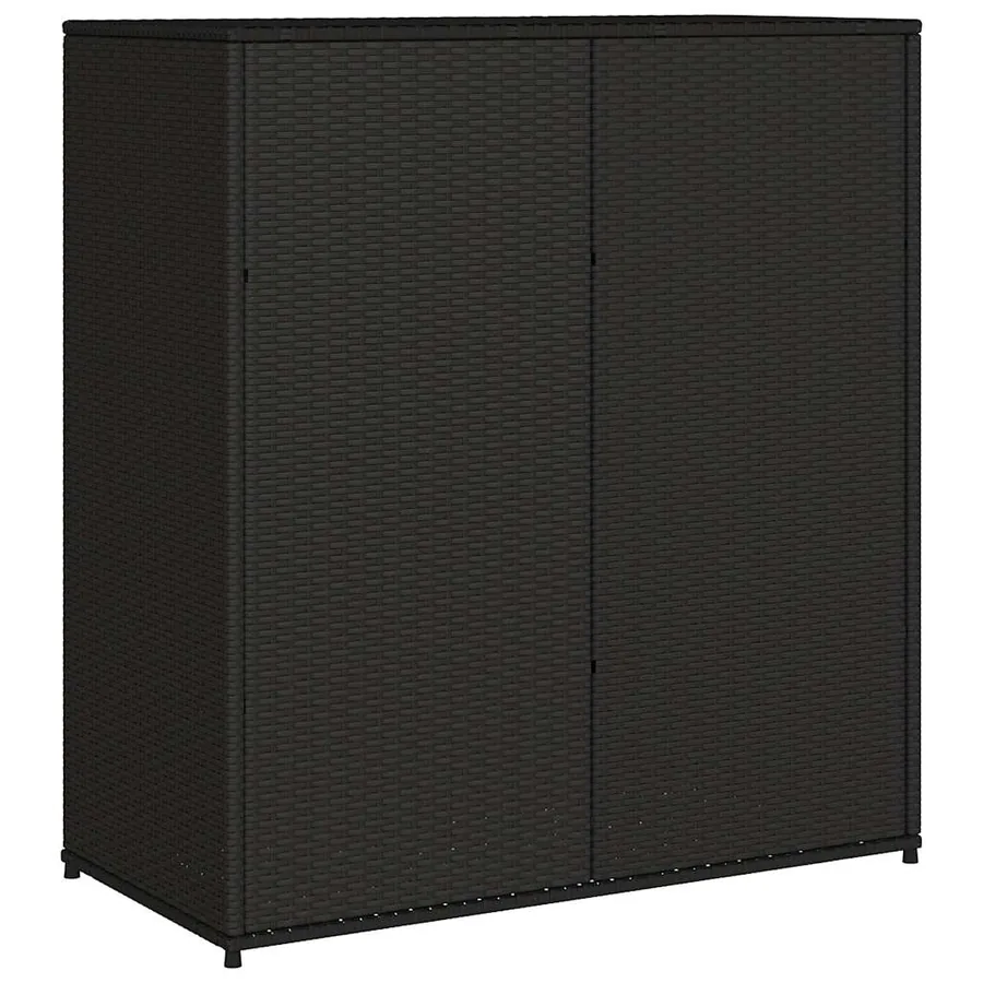 Armoire de rangement de jardin noir 105x55x113cm résine tressée - 9