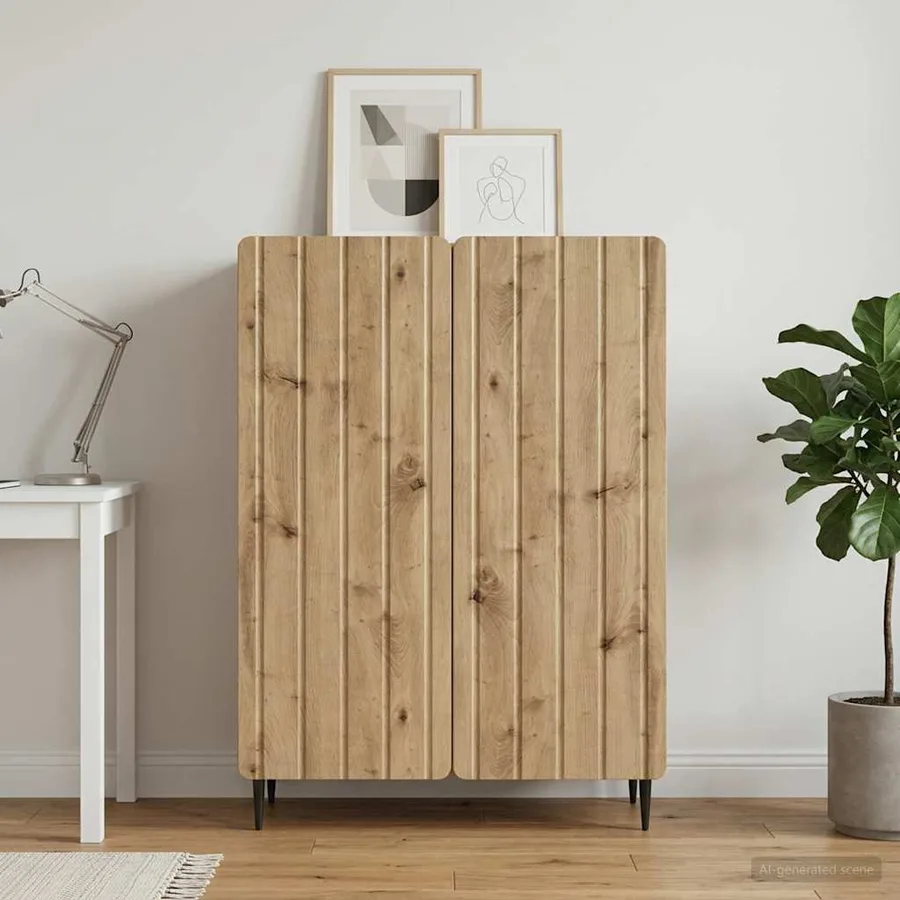 Buffet Chêne artisanal 66 x 34,5 x 92 cm Bois d'ingénierie - 4