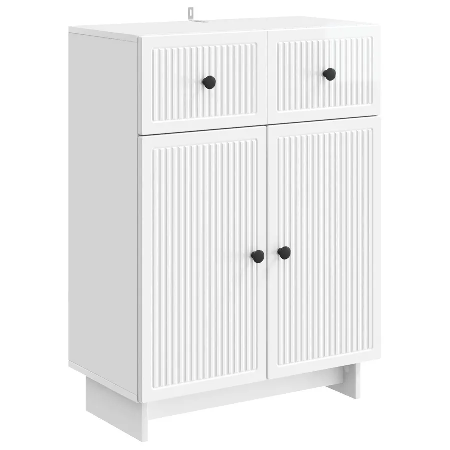 Buffet Blanc brillant 66 x 34,5 x 90 cm Bois d'ingénierie - 2